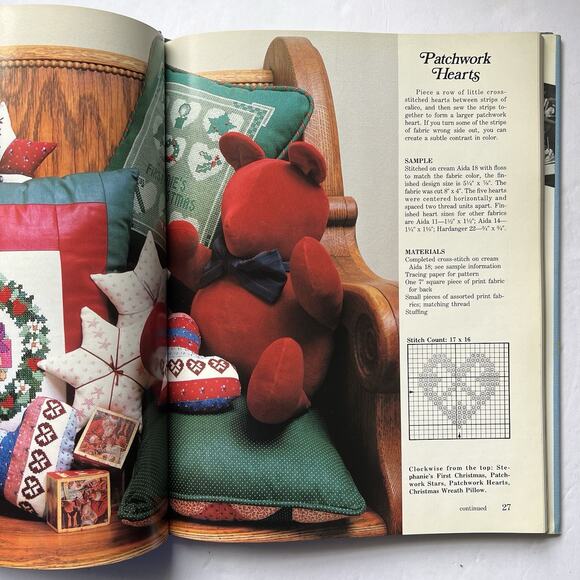 Vintage All Through the House Christmas in Cross Stitch Hardcover Book 1985 - Picture 5 of 9